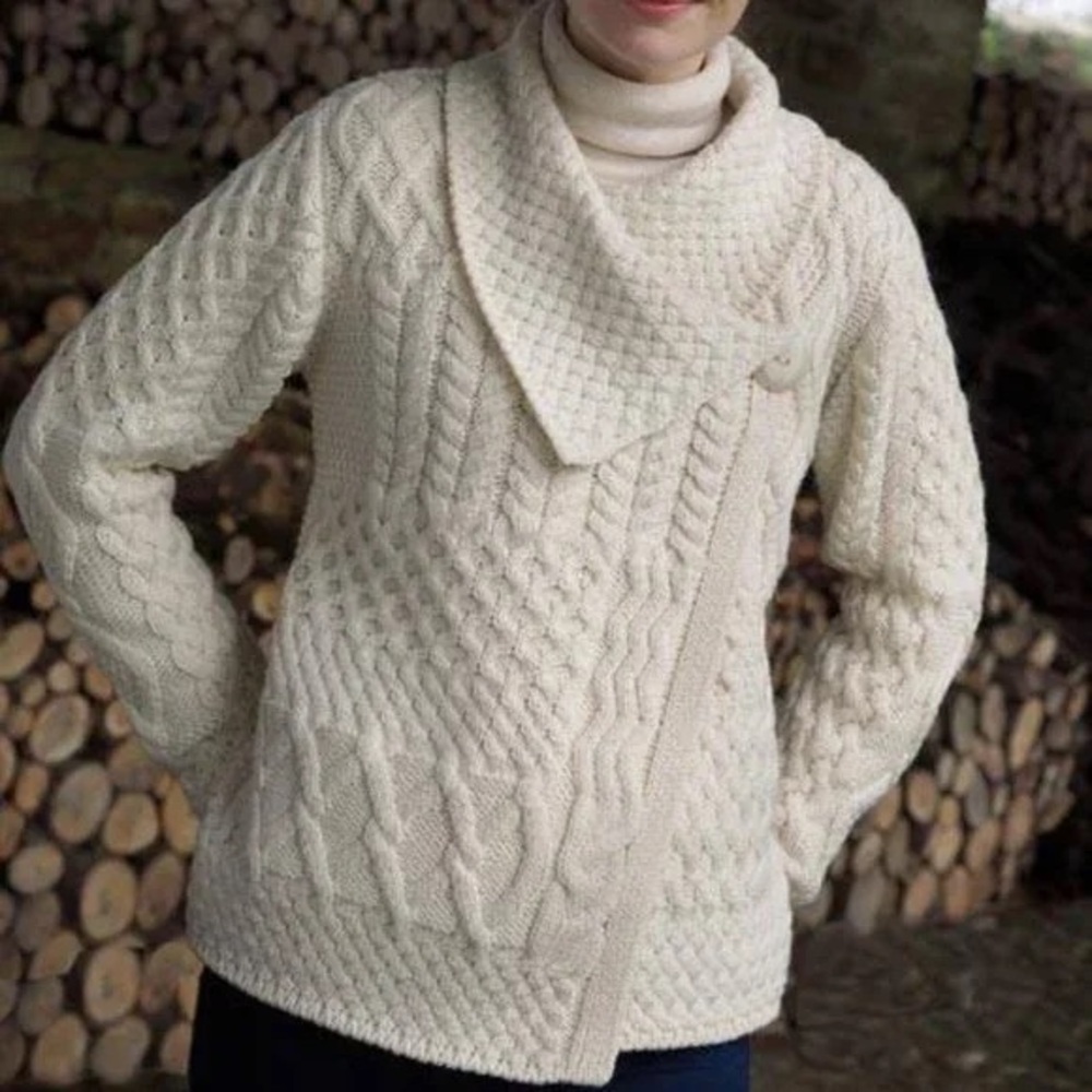 Chic Cream Cable Knit Cardigan